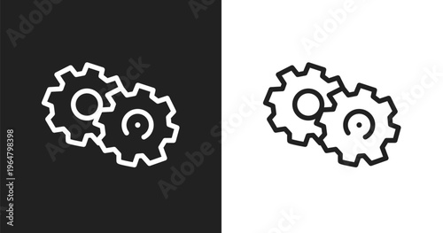 Cogwheel hand drawn tool icon. Linear black, white icon from hand drawn construction collection. Outline cogwheel hand drawn tool icon vector. Thin line symbol for use on web and mobile apps, logo,