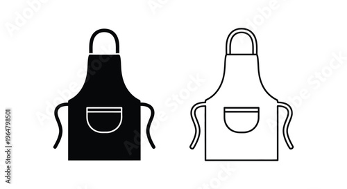 Apron icons black and white Vector