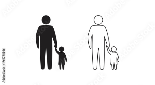 Father and child contrast Vector
