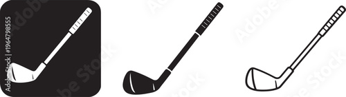 Golf iron wedge club icon flat style.