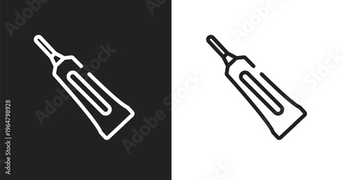 Caulk icon. Linear black, white icon from plumber collection. Outline caulk vector. Thin line symbol isolated on white and black background