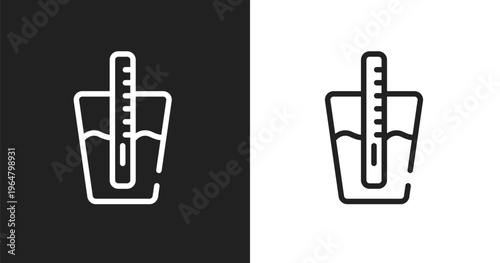 Tester icon. Linear black, white icon from plumber collection. Outline tester vector. Thin line symbol isolated on white and black background