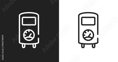 Boiler icon. Linear black, white icon from plumber collection. Outline boiler vector. Thin line symbol isolated on white and black background