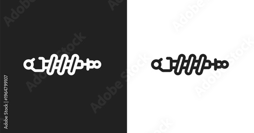 Suspension icon. Linear black, white icon from car repair collection. Outline suspension vector. Thin line symbol isolated on white and black background