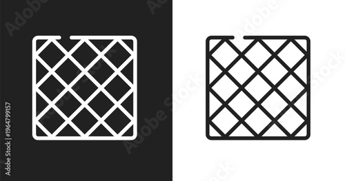 Tile icon. Linear black, white icon from home repair collection. Outline tile vector. Thin line symbol isolated on white and black background