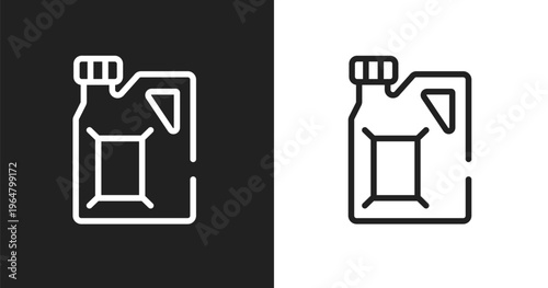 Gasoline icon. Linear black, white icon from construction collection. Outline gasoline vector. Thin line symbol isolated on white and black background
