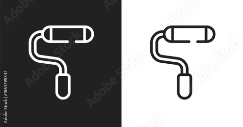 Painted icon. Linear black, white icon from construction and tools collection. Outline painted vector. Thin line symbol isolated on white and black background
