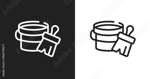 Varnish icon. Linear black, white icon from carpentry collection. Outline varnish vector. Thin line symbol isolated on white and black background