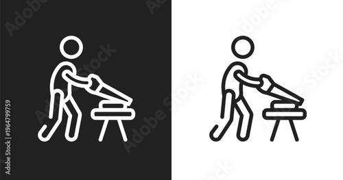 Carpenter icon. Linear black, white icon from carpentry collection. Outline carpenter vector. Thin line symbol isolated on white and black background