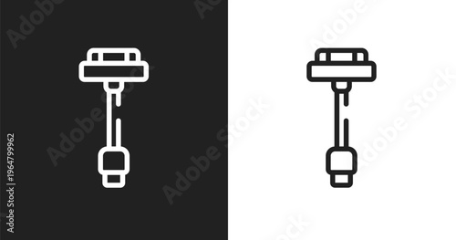 Usb charger icon. Linear black, white icon from apple devices collection. Outline usb charger vector. Thin line symbol isolated on white and black background