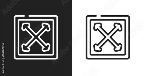Full width icon. Linear black, white icon from responsive web collection. Outline full width vector. Thin line symbol isolated on white and black background