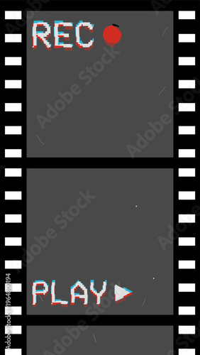 Retro recording and playback film strip display