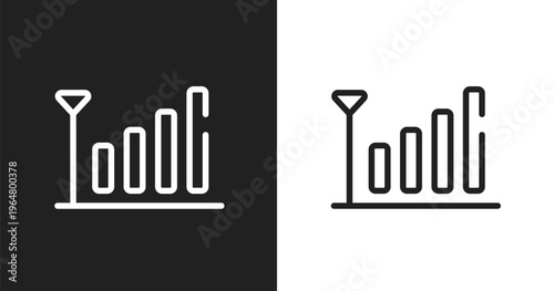 Coverage level icon. Linear black, white icon from material devices collection. Outline coverage level vector. Thin line symbol isolated on white and black background