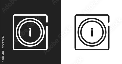 Information on internet icon. Linear black, white icon from cloud computing collection. Outline information on internet icon vector. Thin line symbol for use on web and mobile apps, logo, print