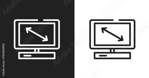 All screens sizes symbol icon. Linear black, white icon from modern screen collection. Outline all screens sizes symbol icon vector. Thin line symbol for use on web and mobile apps, logo, print
