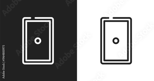 Ipad grip icon. Linear black, white icon from modern screen collection. Outline ipad grip vector. Thin line symbol isolated on white and black background