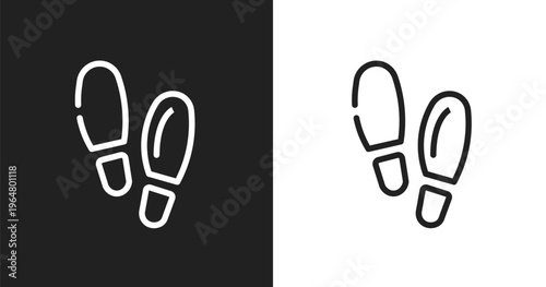 Footsteps silhouette variant icon. Linear black, white icon from computer and media collection. Outline footsteps silhouette variant icon vector. Thin line symbol for use on web and mobile apps,