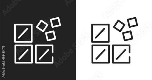 Registry icon. Linear black, white icon from computer and media collection. Outline registry vector. Thin line symbol isolated on white and black background