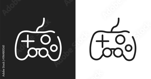 Controler icon. Linear black, white icon from technology collection. Outline controler vector. Thin line symbol isolated on white and black background