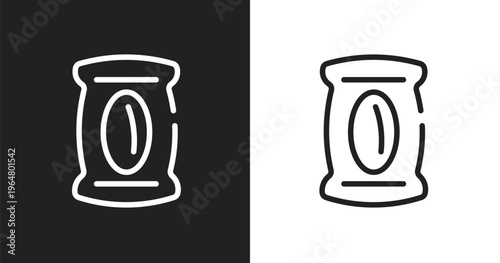Pack icon. Linear black, white icon from logistics collection. Outline pack vector. Thin line symbol isolated on white and black background