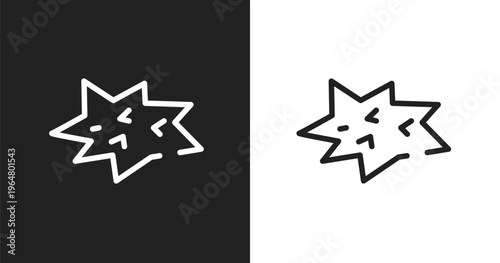 Comic icon. Linear black, white icon from nerd collection. Outline comic vector. Thin line symbol isolated on white and black background