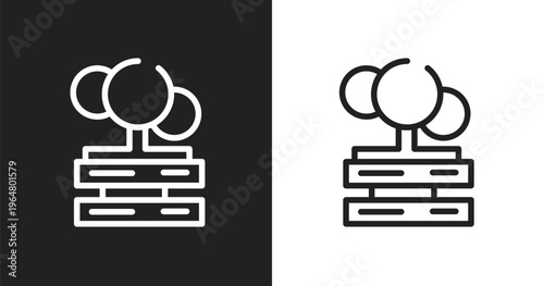 Cloud servers icon. Linear black, white icon from cloud service collection. Outline cloud servers vector. Thin line symbol isolated on white and black background