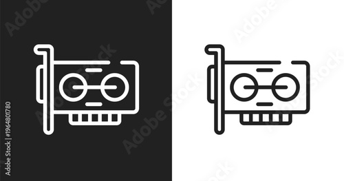 Adapter icon. Linear black, white icon from hardware collection. Outline adapter vector. Thin line symbol isolated on white and black background