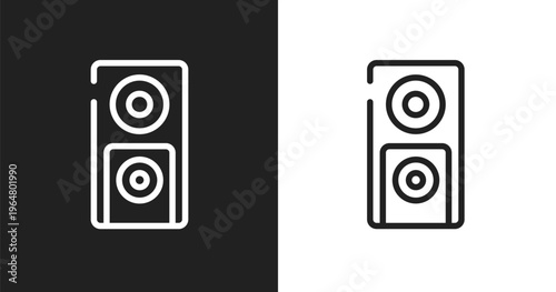 Dvd player icon. Linear black, white icon from electronics collection. Outline dvd player vector. Thin line symbol isolated on white and black background