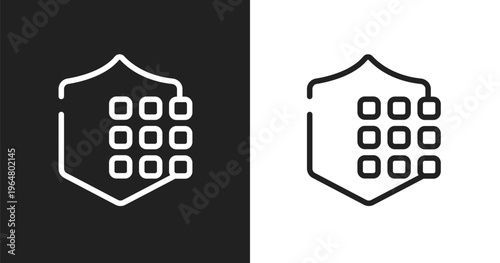 Passkey icon. Linear black, white icon from internet security collection. Outline passkey vector. Thin line symbol isolated on white and black background