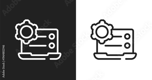 Preferences icon. Linear black, white icon from computer functions collection. Outline preferences vector. Thin line symbol isolated on white and black background