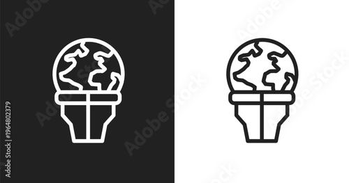 Stalk icon. Linear black, white icon from cyber crimes collection. Outline stalk vector. Thin line symbol isolated on white and black background