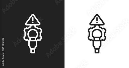 Connectivity icon. Linear black, white icon from cyber crimes collection. Outline connectivity vector. Thin line symbol isolated on white and black background