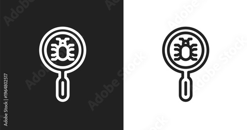 Malware icon. Linear black, white icon from cyber security collection. Outline malware vector. Thin line symbol isolated on white and black background