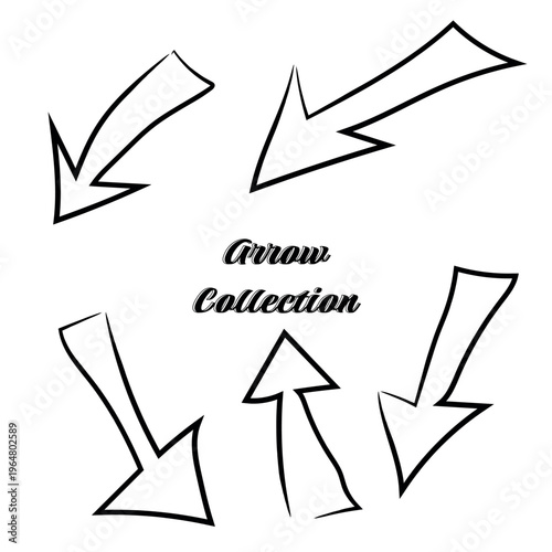 Business element icon in doodle style, arrow, infographic. Isolated vector illustration design. Hand drown business icon. Business idea concept.