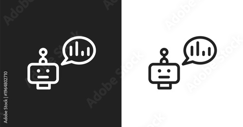 Prediction icon. Linear black, white icon from artificial intelligence collection. Outline prediction vector. Thin line symbol isolated on white and black background