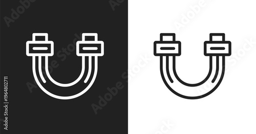 Sata icon. Linear black, white icon from it & components collection. Outline sata vector. Thin line symbol isolated on white and black background