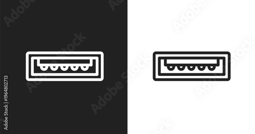 Usb port icon. Linear black, white icon from it & components collection. Outline usb port vector. Thin line symbol isolated on white and black background