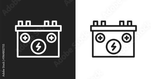Power source icon. Linear black, white icon from it & components collection. Outline power source vector. Thin line symbol isolated on white and black background