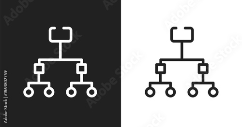 Information architecture icon. Linear black, white icon from general collection. Outline information architecture vector. Thin line symbol isolated on white and black background