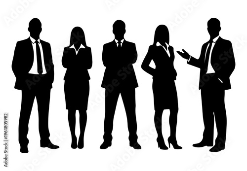 Business Team Silhouettes in Formal Attire