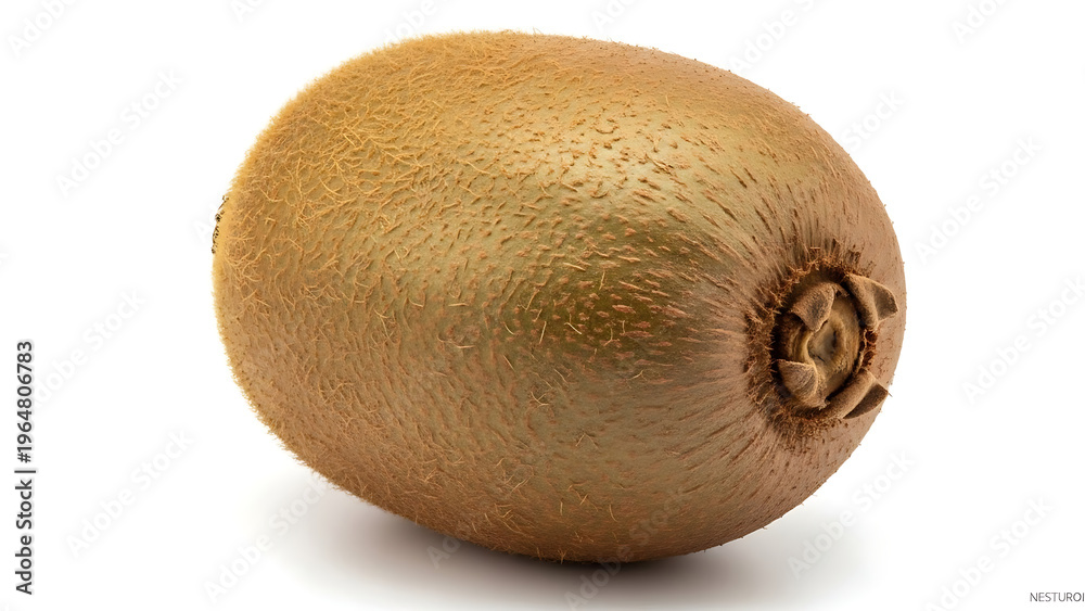 Fototapeta premium Closeup of a single fuzzy golden kiwi fruit