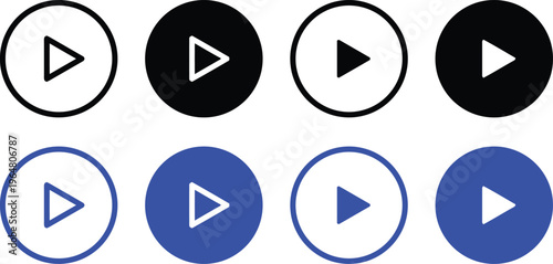 Free Download Play button icons in various colors and styles - GFXLoad