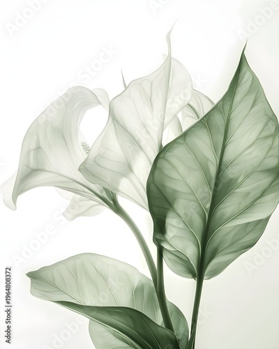 Large bloom of mist with diffused luminance isolated on white background 