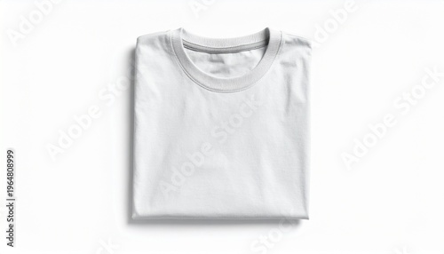 Plain t-shirt neatly folded top view