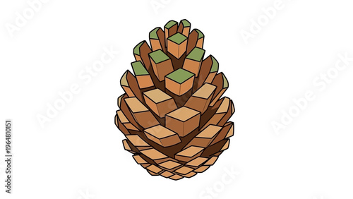 Isolated brown pine cone and fir seeds from a coniferous forest tree fall on a transparent background as a seasonal winter or Christmas nature decoration.