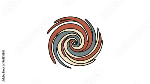 Abstract vector background featuring a colorful swirl design with a circular spiral pattern and round coil shape used as a business symbol or mosquito repellent icon illustration