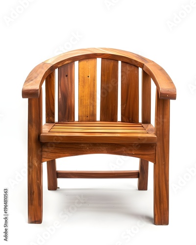 Vintage wooden chair with soft natural lighting isolated on white background 