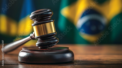 Brazilian legal authority shown with polished wooden gavel image