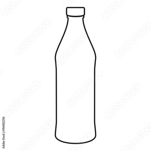 Plastic Bottle With Screw Top Outline Vector