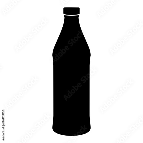 Generic bottle icon with screen top black silhouette vector